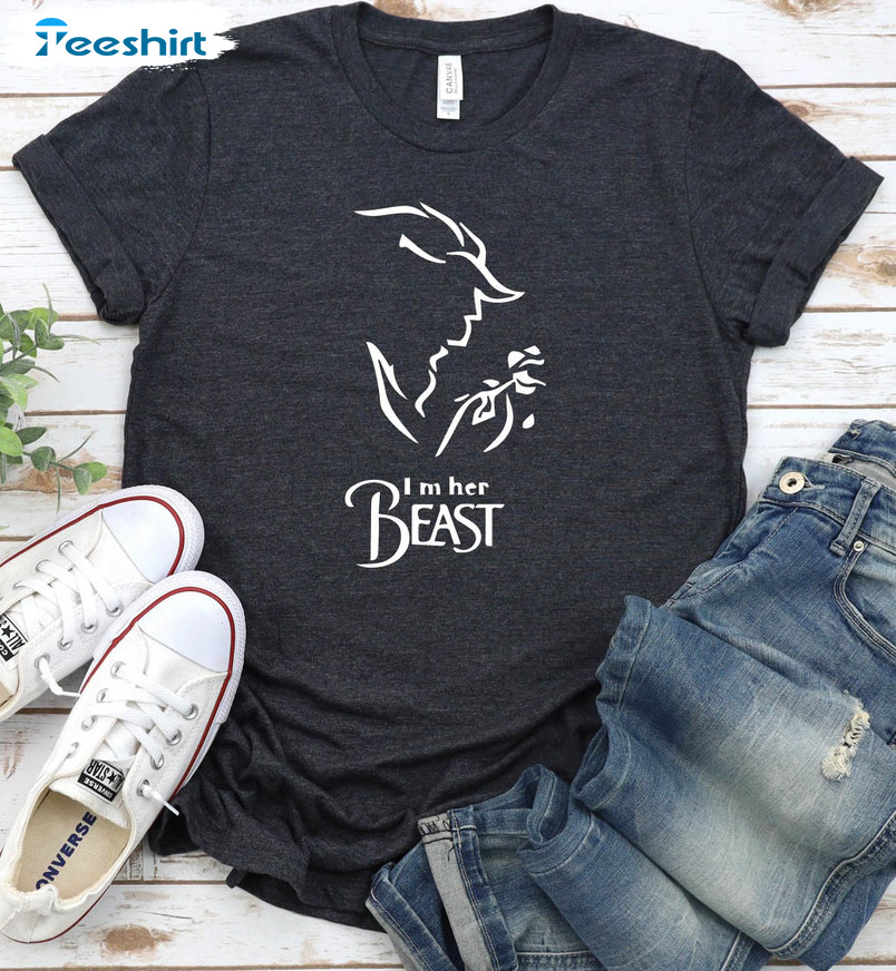 Beauty And Beast Couple Shirt, Valentine Matching Short Sleeve Sweater