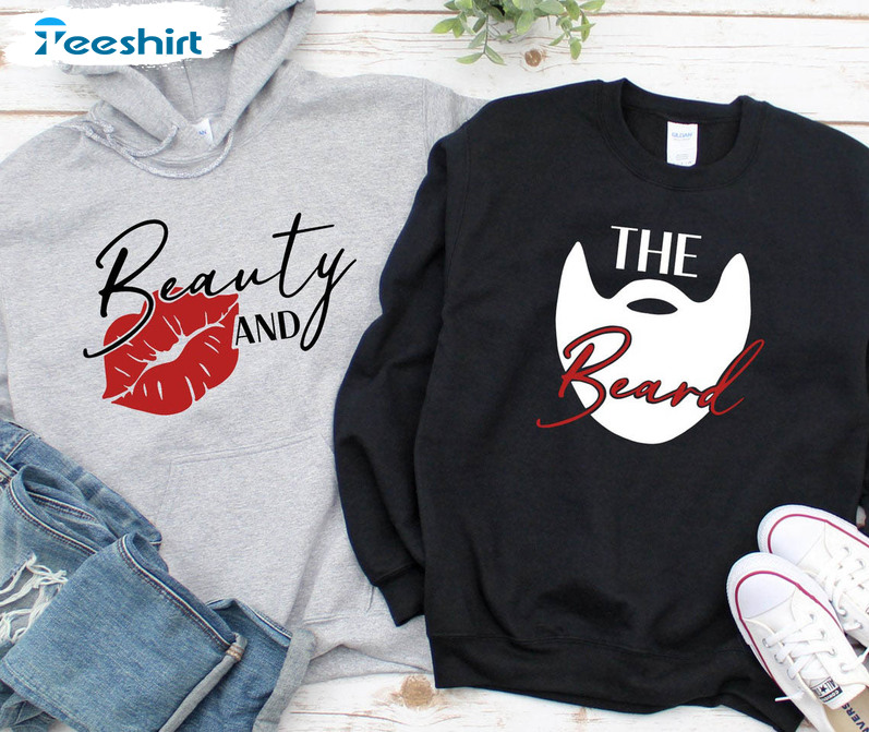 Beauty And The Beard Shirt, Couple Tee Tops Unisex Hoodie