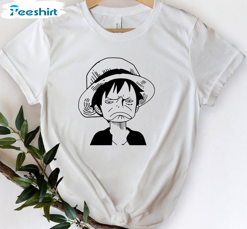 Goofy Face Luffy Shirt, Dumb Luffy Anime Lover Unisex T-shirt Short Sleeve