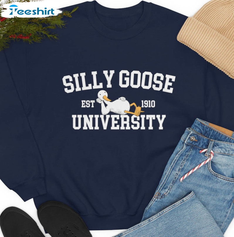 Silly Goose University Shirt, Goose Academy Short Sleeve Sweater