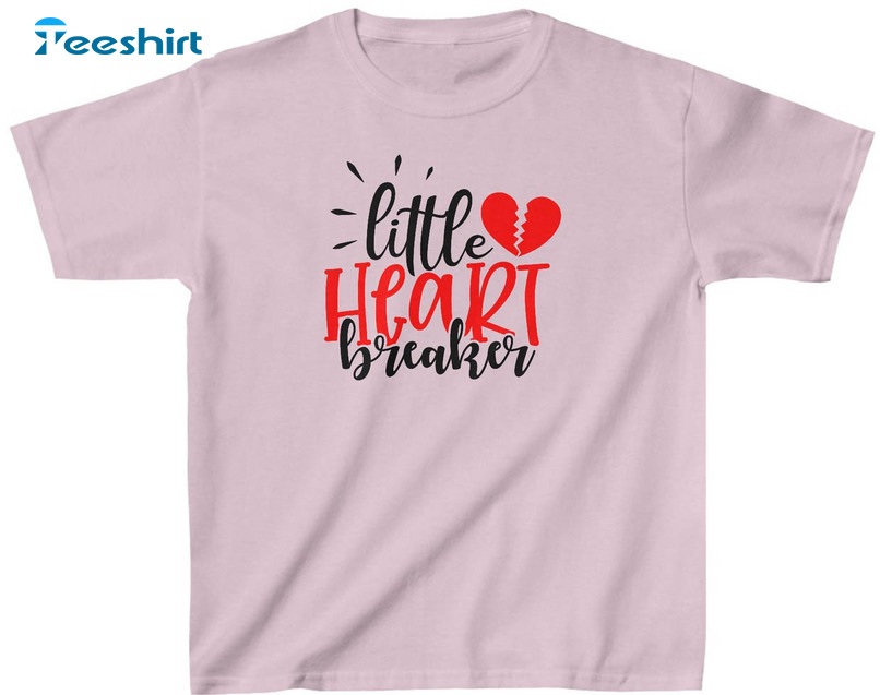 Little Heart Breaker Shirt, Youth Valentine Short Sleeve Crewneck