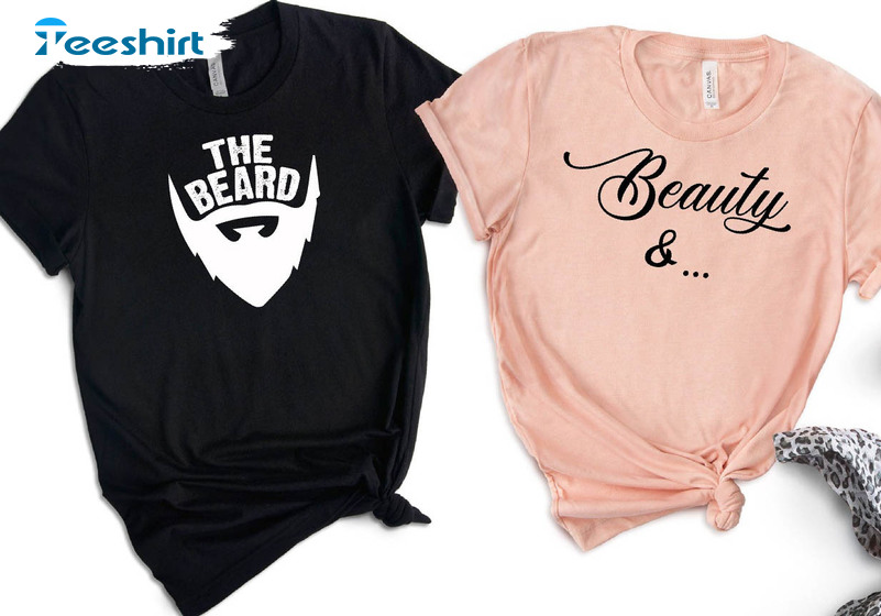 Beauty And The Beard Shirt, Couples Vintage Unisex Hoodie Crewneck