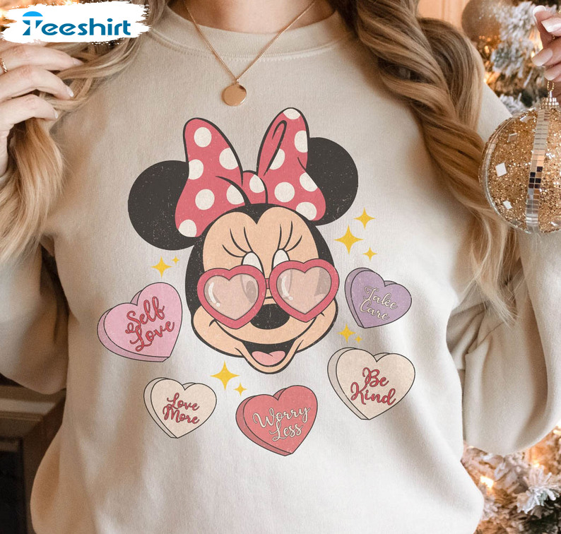 Retro Disney Valentine Sweatshirt, Minnie Unisex T-shirt Long Sleeve