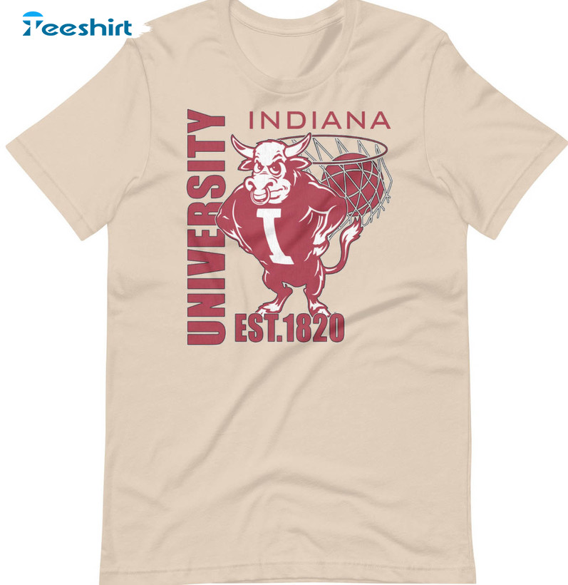 Indiana University Sweatshirt, Bull Vintage Long Sleeve Unisex T-shirt