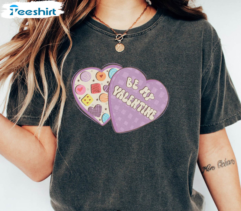 Be My Valentine Funny Shirt, Vintage Short Sleeve Sweatshirt