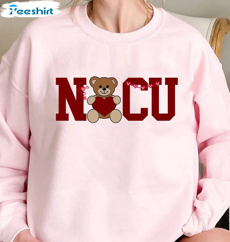 Nicu Valentine's Day Shirt, Neonatal Icu Nurse Unisex Hoodie Crewneck