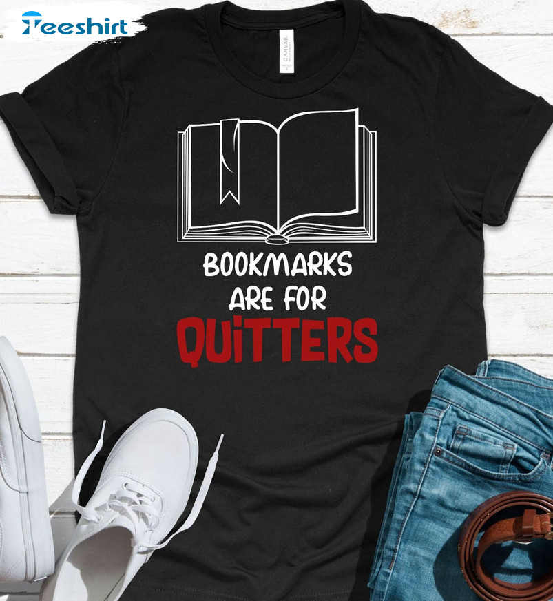 Bookmarks Are For Quitters Shirt, Vintage Long Sleeve Unisex T-shirt