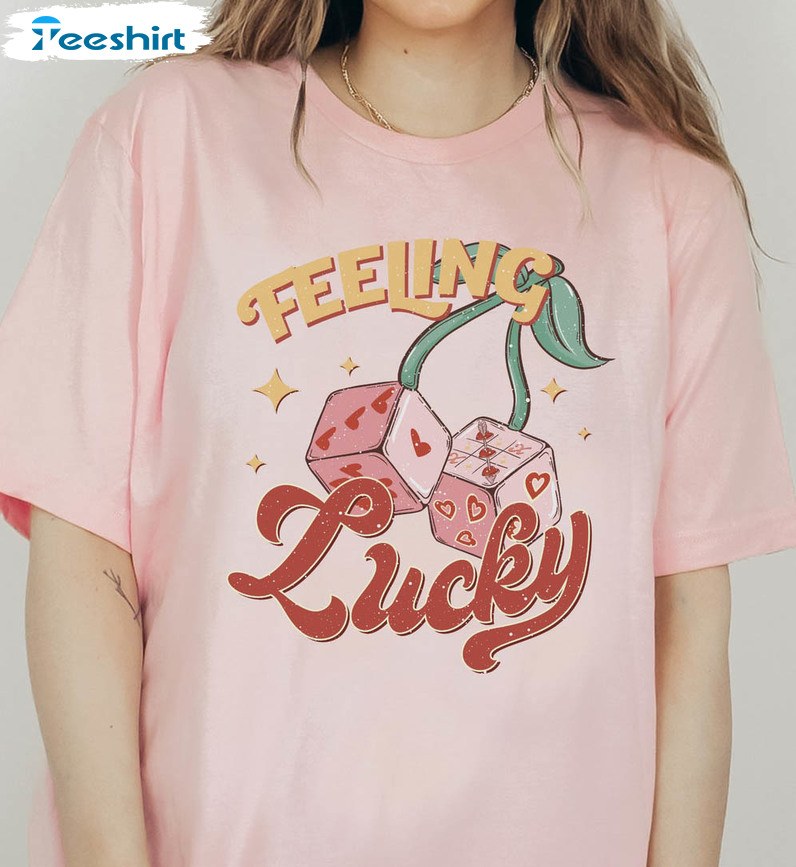 Feeling Lucky Shirt, Retro Valentine Short Sleeve Long Sleeve