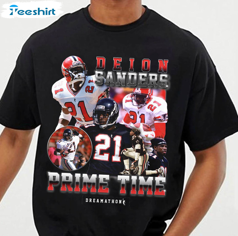 SouledOutthreads Vintage 90s Graphic Style Deion Sanders T-Shirt, Deion Sanders Shirt, Vintage Oversized Sport Tee, Retro American Football Bootleg Gift