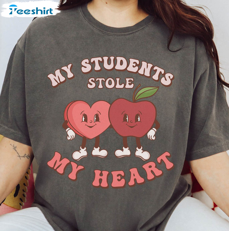 My Student Stole My Heart Valentine Shirt, Teacher Valentines Unisex T-shirt Short Sleeve