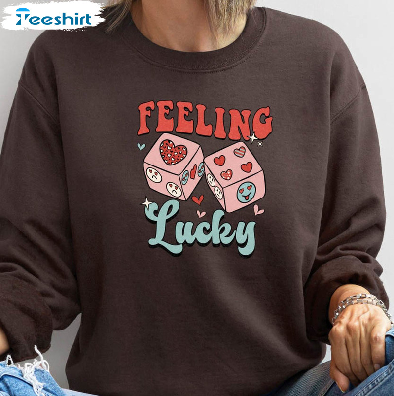 Feeling Lucky Vintage Shirt, Valentine's Day Unisex T-shirt Short Sleeve