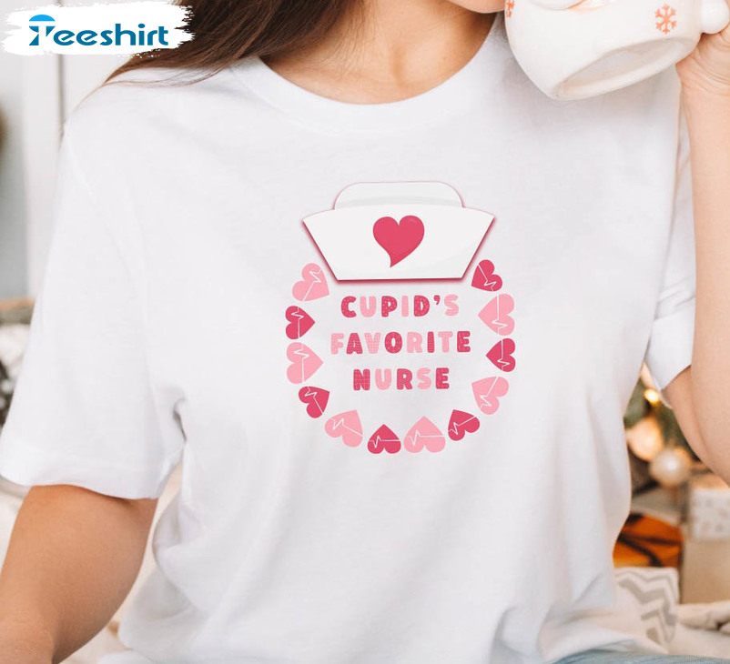 Cupid's Favorite Nurse Shirt, Nurse Valentine Long Sleeve Unisex T-shirt