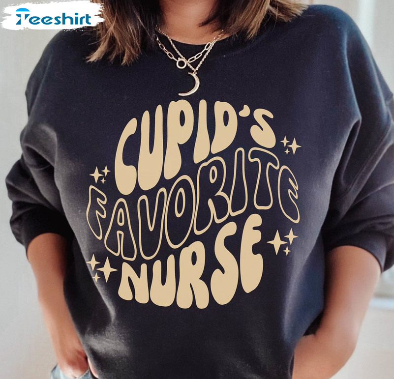 Cupid's Favorite Nurse Vintage Shirt, Valentines Day Unisex T-shirt Long Sleeve