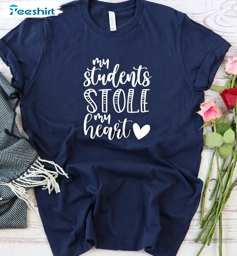 My Students Stole My Heart Trending Shirt, Teacher Valentine Day Short Sleeve Unisex Hoodie