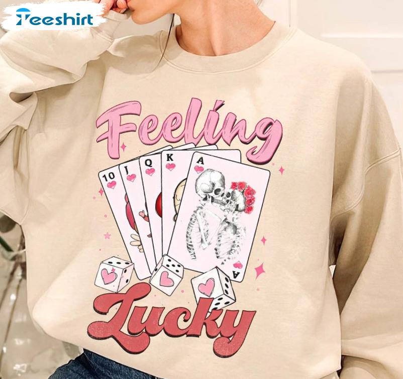 Feeling Lucky Sweatshirt, Magical Heart Valentines Short Sleeve Unisex T-shirt