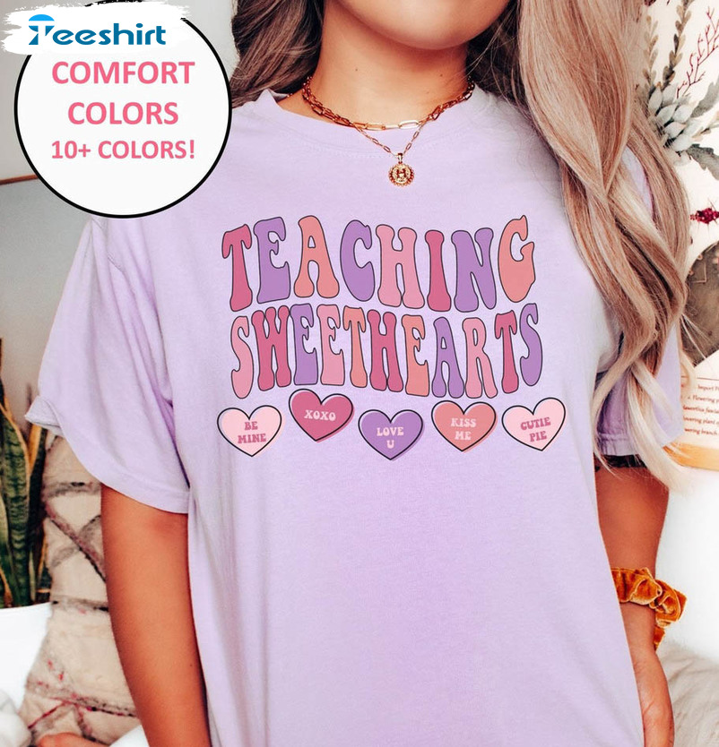 Teaching Sweethearts Valentine Shirt, Valentines Day Long Sleeve Tee Tops