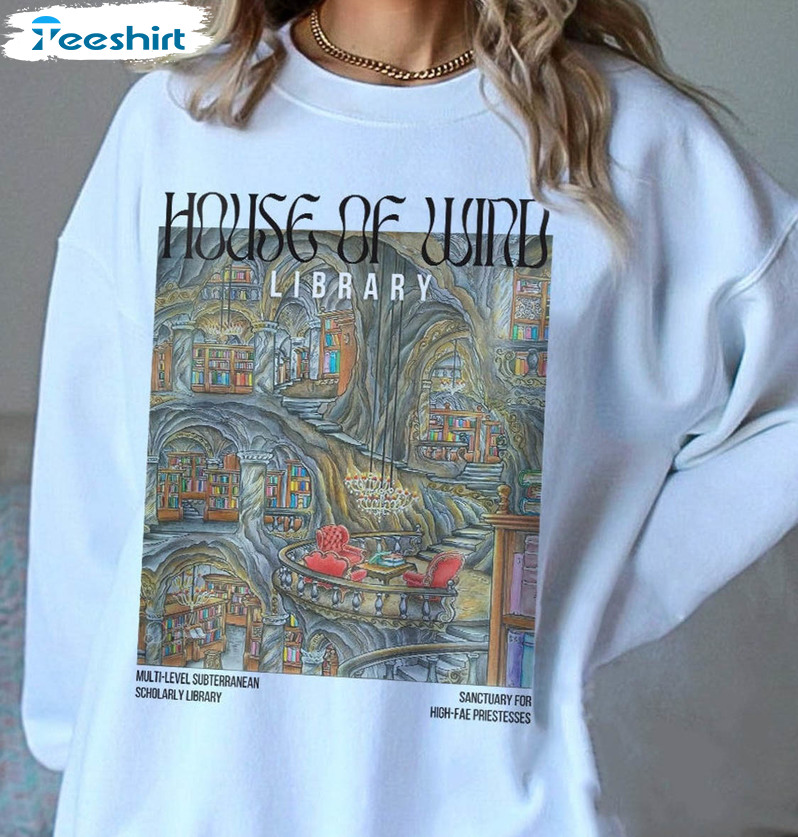 House Of Wind Library Velaris Acotar Shirt, Trending Long Sleeve Unisex T-shirt