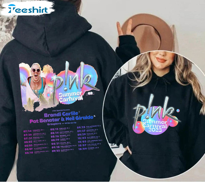 P!Nk Music Shirt Vintage 90S Pink Summer Carnival 2023 Tour Sweatshirt Y2k  Merch Hoodie - Limotees