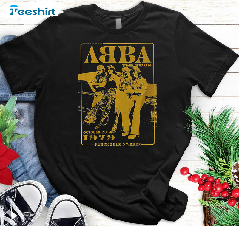 Vintage Abba The Tour 1979 Shirt, Music Trending Short Sleeve Tee Tops