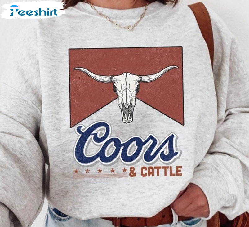 Coors And Cattle Vintage Shirt, Western Long Sleeve Unisex T-shirt