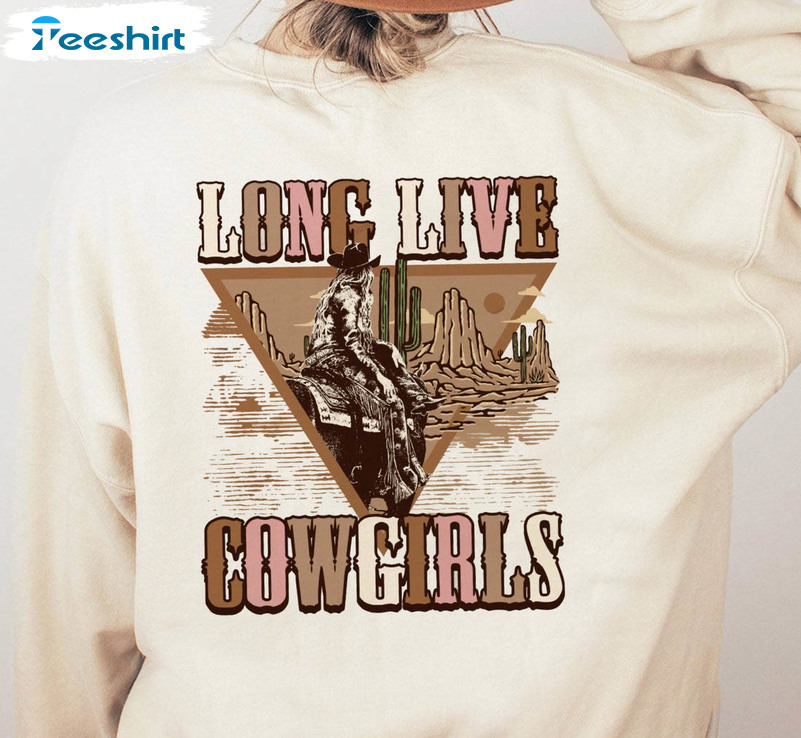 Long Live Cowgirls Shirt, Cactus Wild West Gildan Unisex T-shirt Crewneck