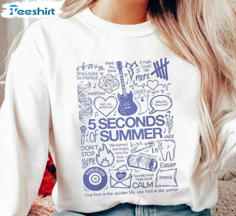 Vintage 5 Seconds Of Summer Trendy Crewneck, Unisex T-shirt