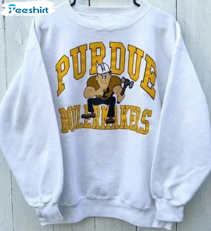 Vintage Ncaa Purdue Boilermakers Shirt, Trendy Short Sleeve Sweatshirt