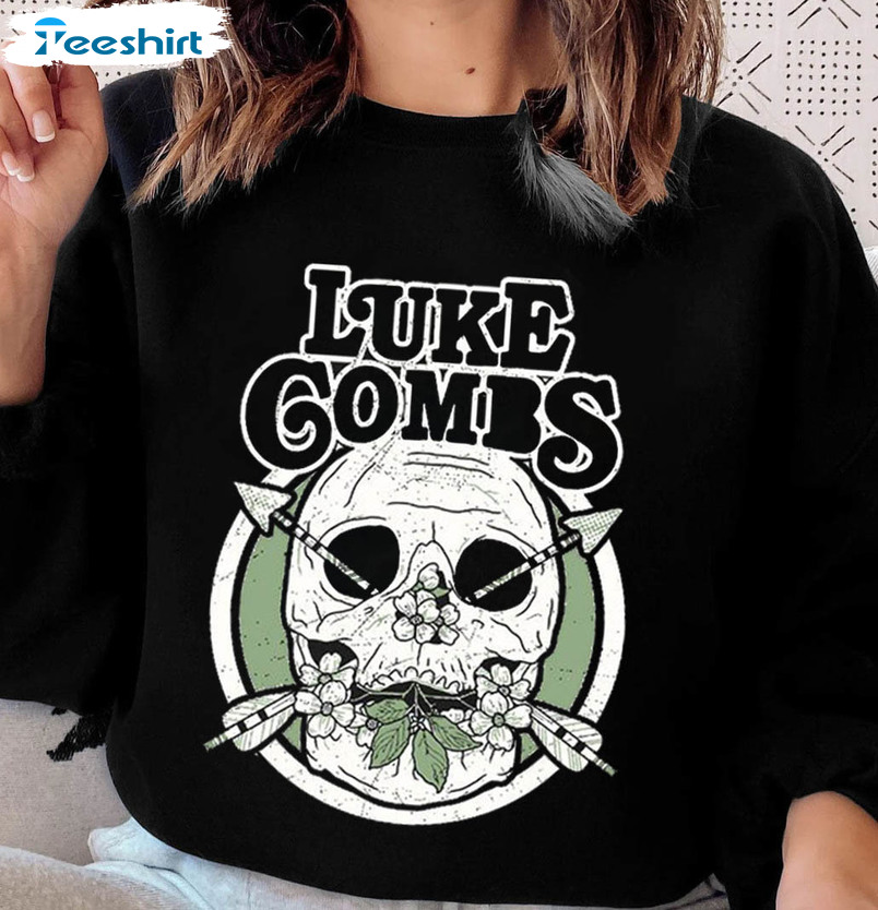 Luke Combs Skull Logo Shirt, Country Music Unisex T-shirt Short Sleeve