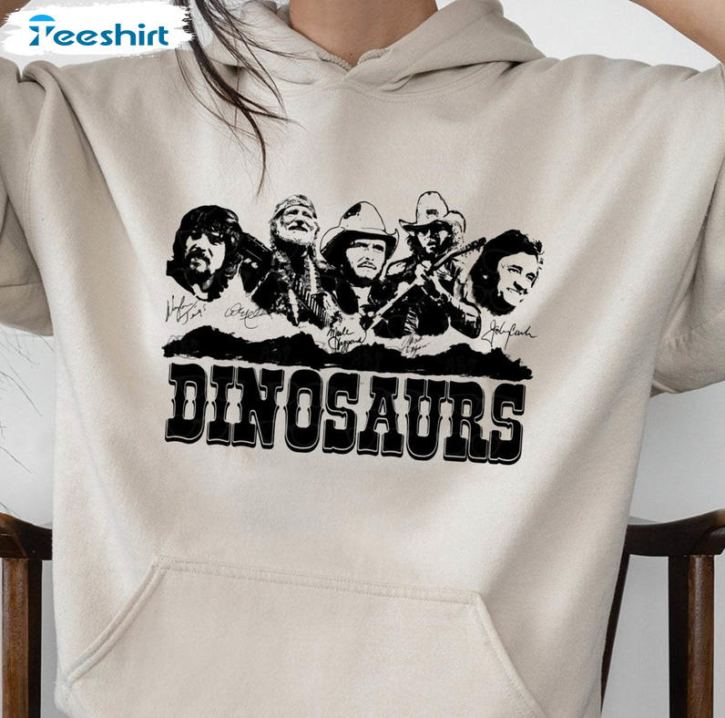 Country Legends Gildan Shirt, Dinosaurs Country Music Long Sleeve Unisex T-shirt