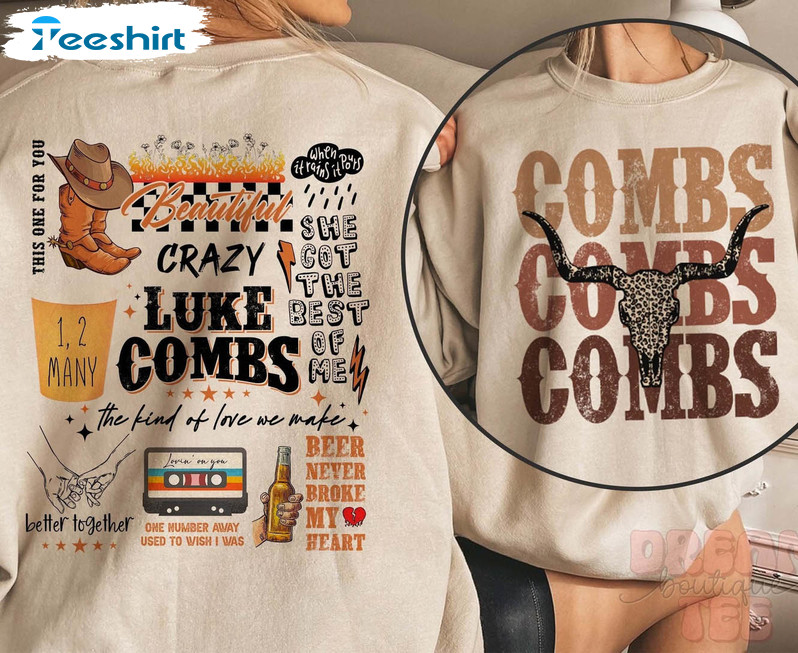 Luke Combs Bullhead World Tour Shirt, Country Music Tee Tops Sweater