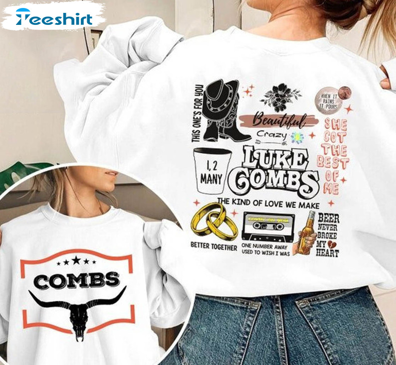 Combs Bullhead Sweatshirt, Luke Combs Country Music Tee Tops Sweater