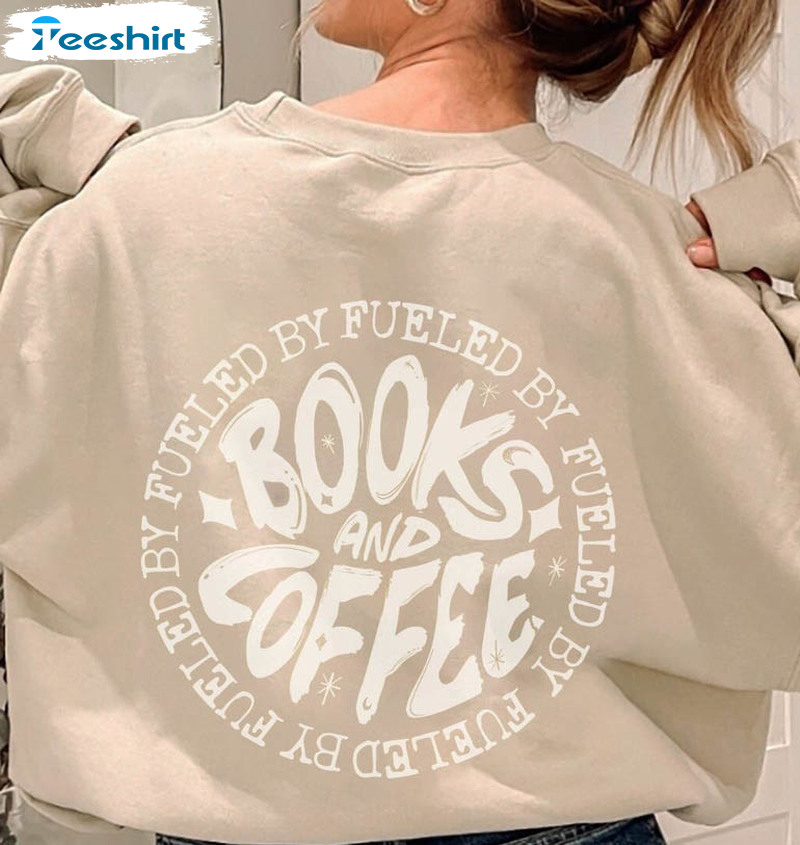 Books And Coffee Sweatshirt , Bookish Trendy Long Sleeve Unisex Hoodie