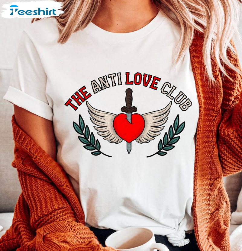 The Anti Love Club Shirt, Valentines Day Vintage Crewneck Unisex Hoodie