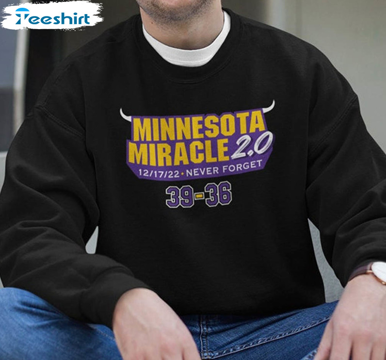 Minnesota Miracle 2 0 Shirt, Justin Jefferson Skol Long Sleeve Sweater