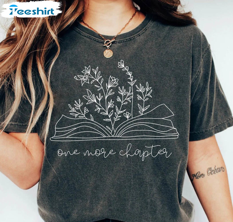 One More Chapter Bookish Shirt, Funny Reading Short Sleeve Tee Tops