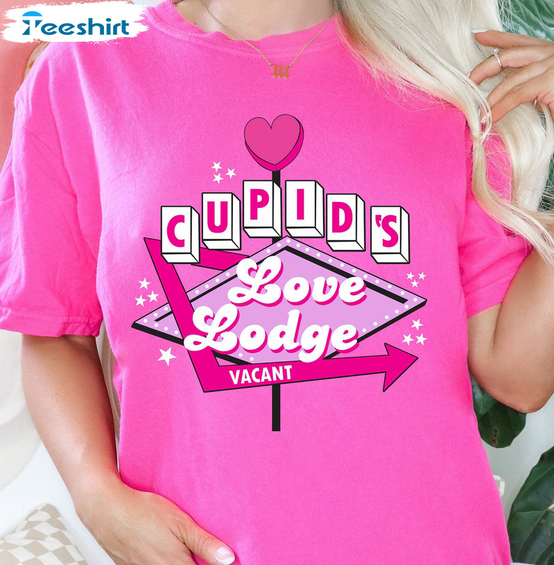 Cupids Love Lodge Shirt, Valentines Short Sleeve Unisex T-shirt