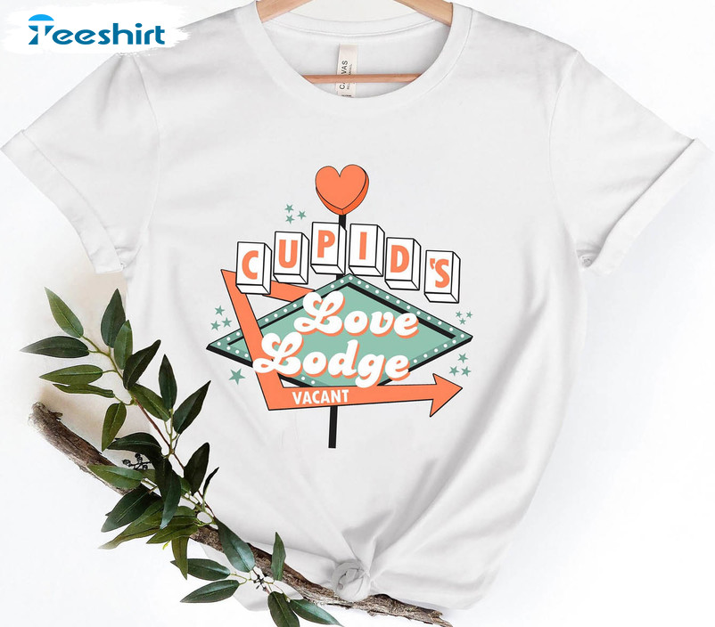 Cupids Love Lodge Vintage Shirt, Valentine Couple Unisex T-shirt Long Sleeve