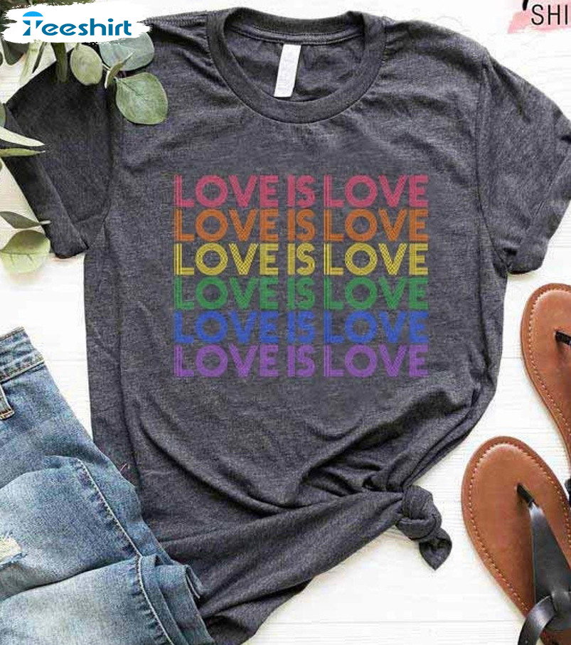 Love Is Love Sweatshirt, Trendy Unisex T-shirt Long Sleeve