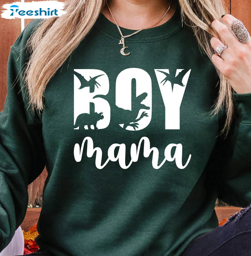 Boy Mama Funny Shirt, Vintage Unisex T-shirt Short Sleeve