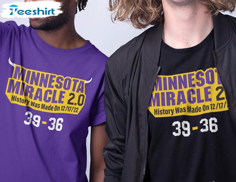 Minnesota Miracle 2 0 Shirt, Vikings Biggest Comeback Sweater Short Sleeve