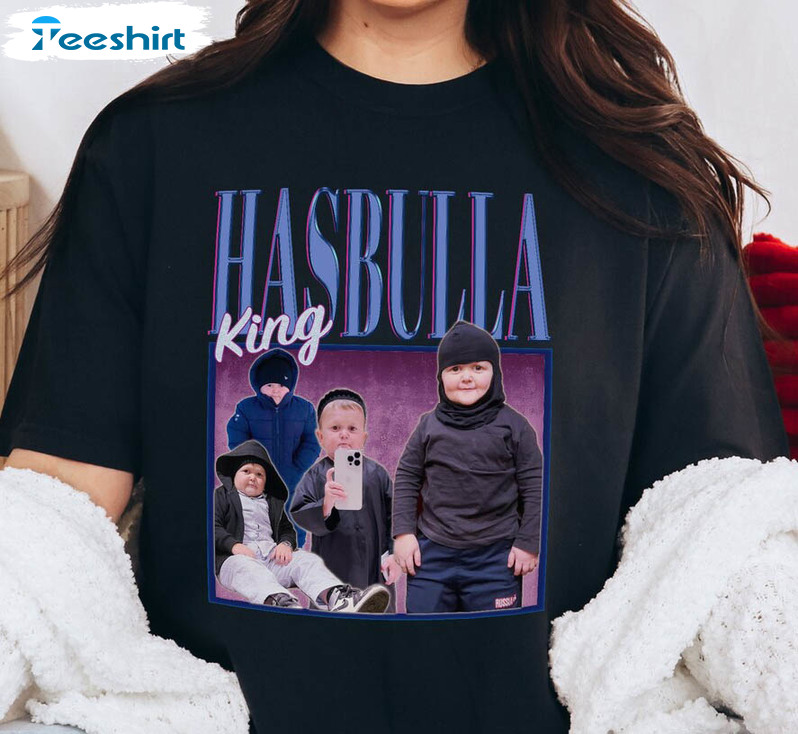 King Hasbulla Homage Shirt, Hasbulla 90s Style Short Sleeve Sweatshirt