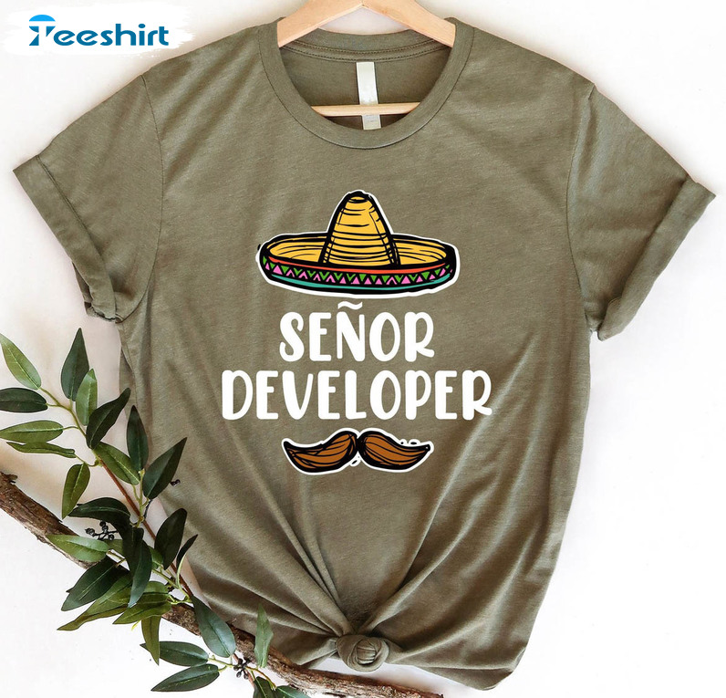 Senior Developer Trending Shirt, Mexican Programmer Unisex Hoodie Short Sleeve