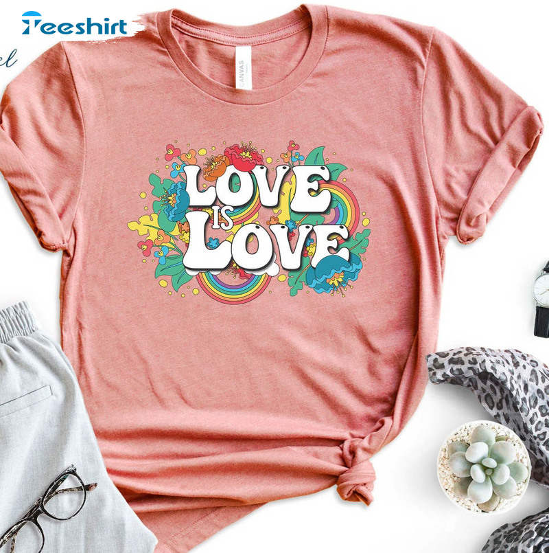 Love Is Love Lgbt Shirt, Lesbian Gay Short Sleeve Sweatshirt