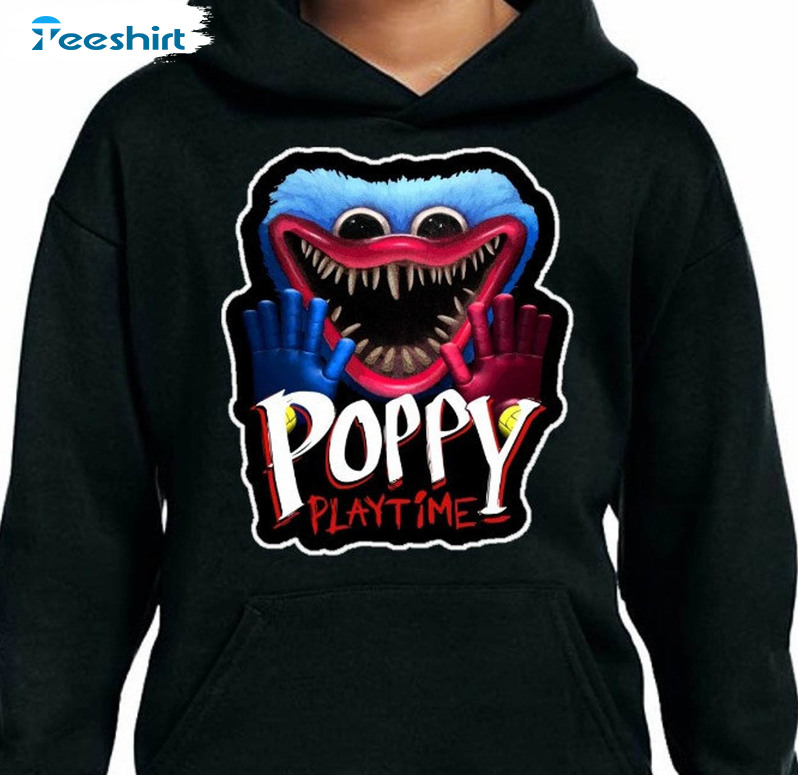 Huggy Wuggy Funny Shirt, Poppy Playtime Unisex Hoodie Crewneck