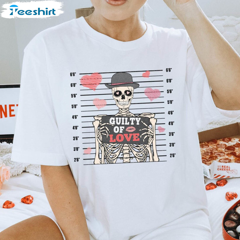 Skeleton Valentines Day Shirt, Skull Funny Unisex T-shirt Short Sleeve