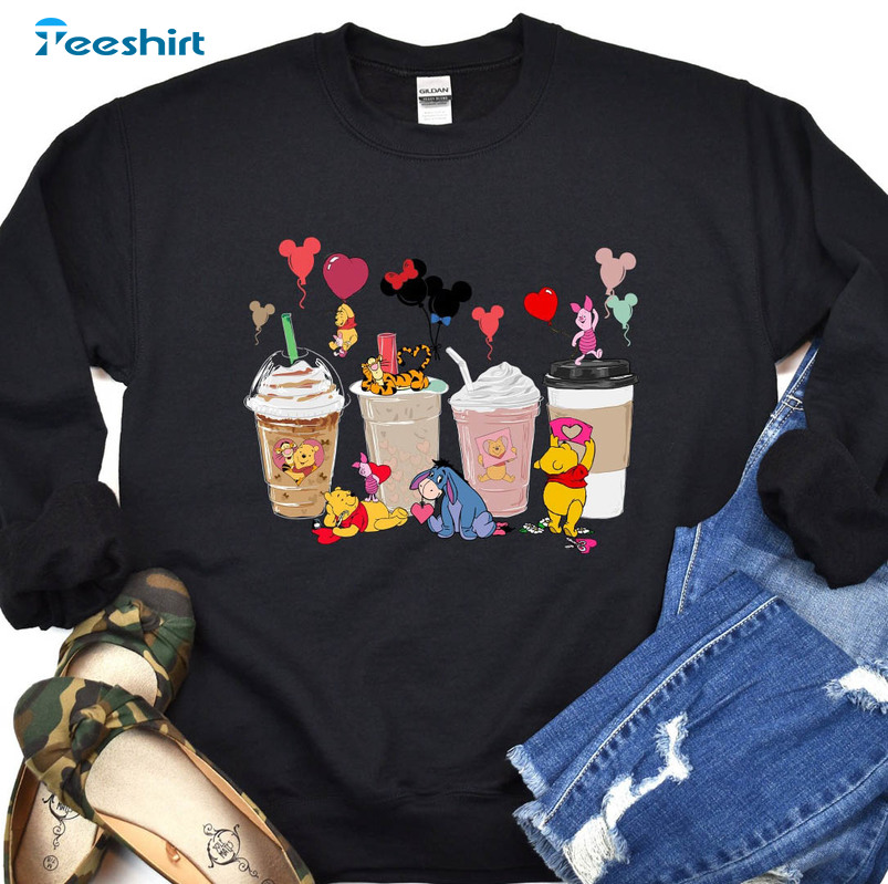 Pooh And Friends Valentine Shirt, Valentine Vintage Unisex Hoodie Crewneck