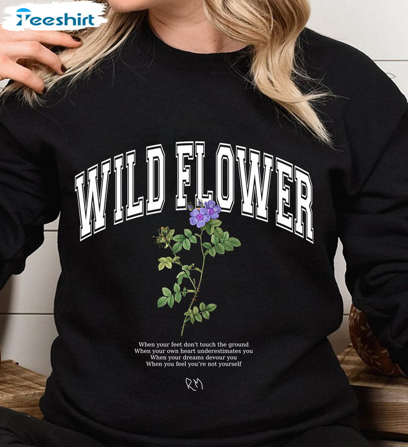 Wildflower Rm Sweatshirt, Namjoon Indigo Long Sleeve Unisex Hoodie