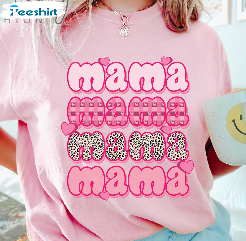 Mama Valentines Day Shirt, Retro Crewneck Sweatshirt