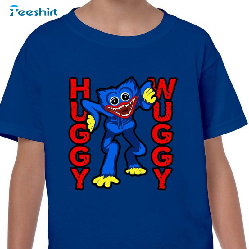 Huggy Wuggy Poppy Playtime Character Trendy Unisex T-shirt , Short Sleeve