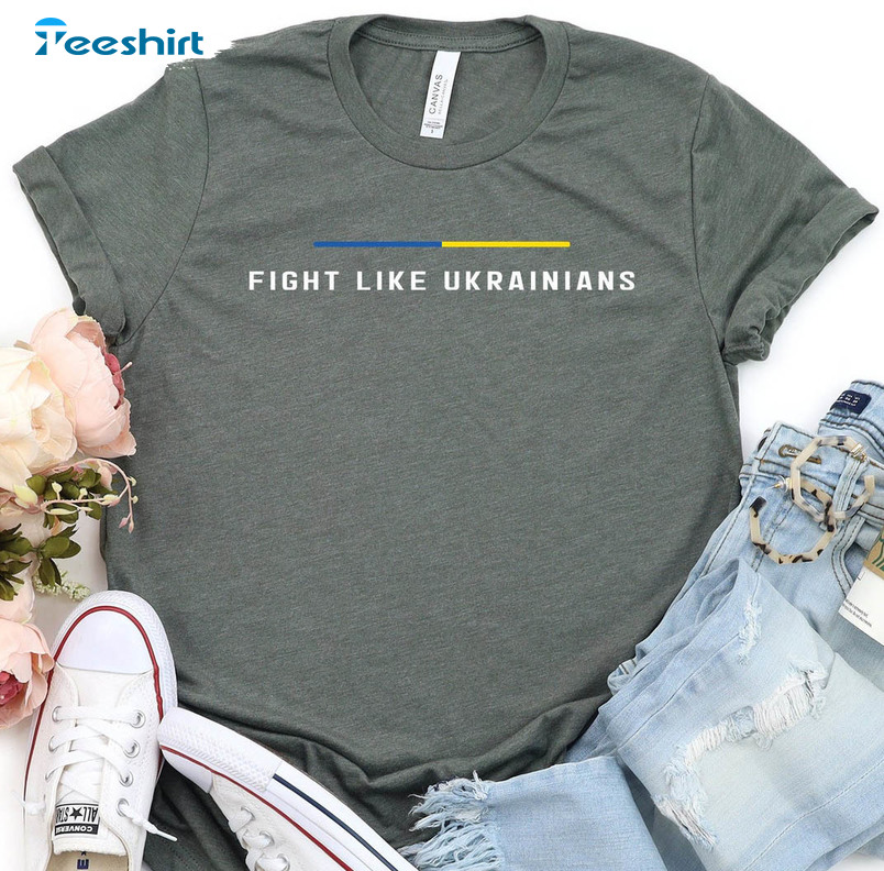 Fight Like Ukrainians Vintage Shirt, Support Ukraine Unisex Hoodie Long Sleeve